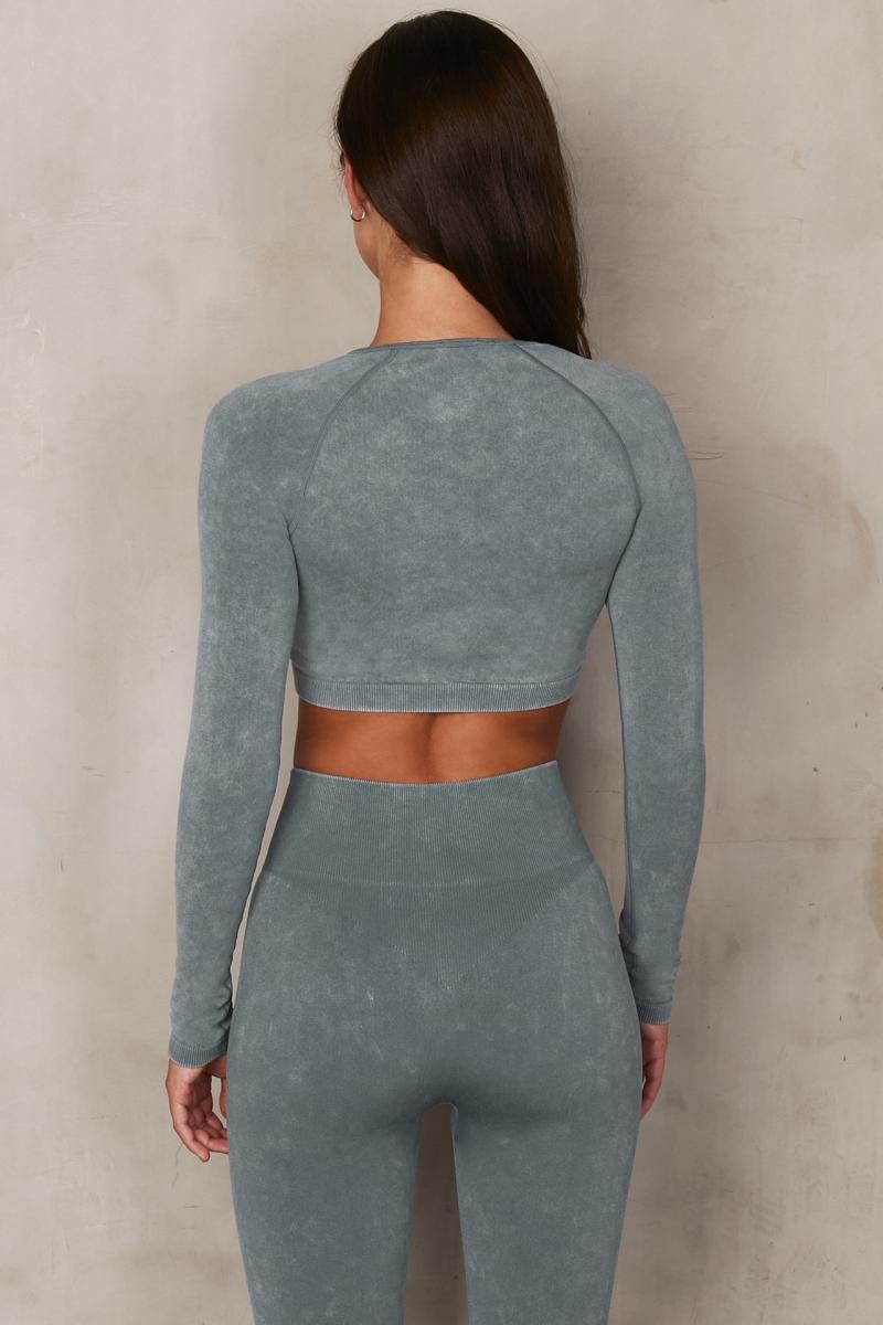 Back Closure Gym Yoga Clothes Ribbed Seamless Yoga Suit 58cm Bust