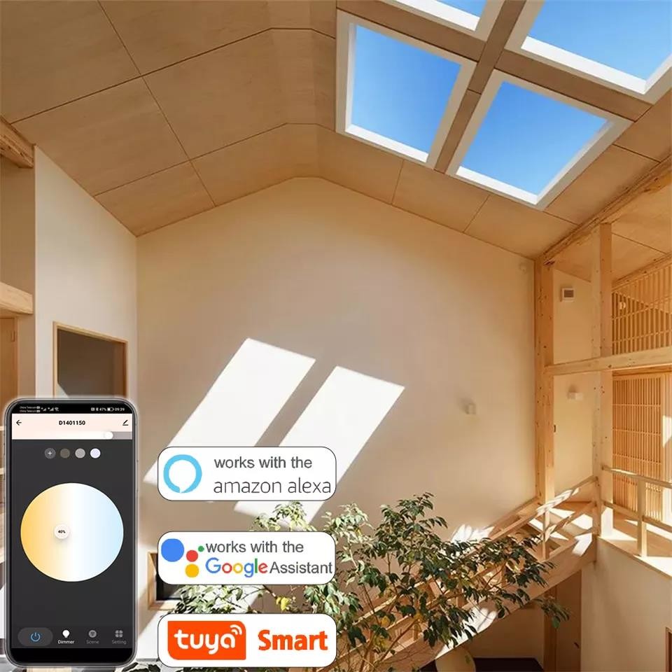 Indoor Large LED Skylight Panel No Flicker Recessed Practical