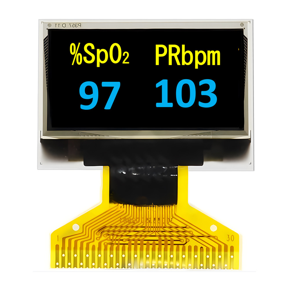 0.96 Inch 128x64 Dots White And Blue Dual Colors 30 Pin OLED Display Internal DC/DC Inside