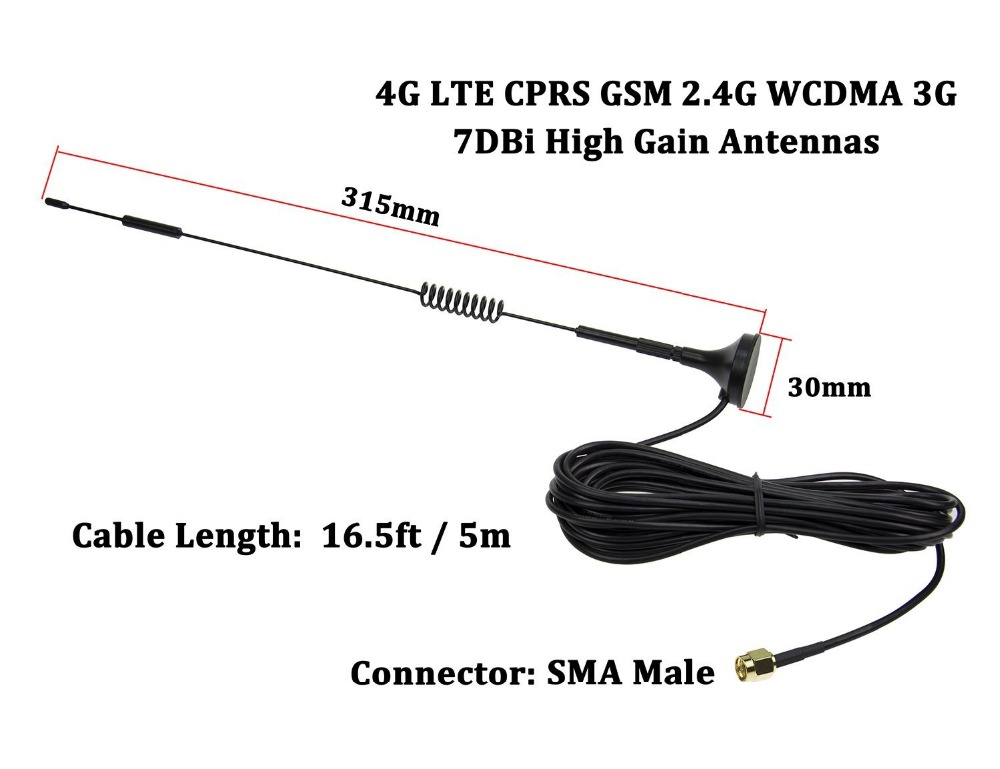 Vertical Polarization Type 9dbi Spring 4G LTE Antenna for Mobile Phone Signal Receiver