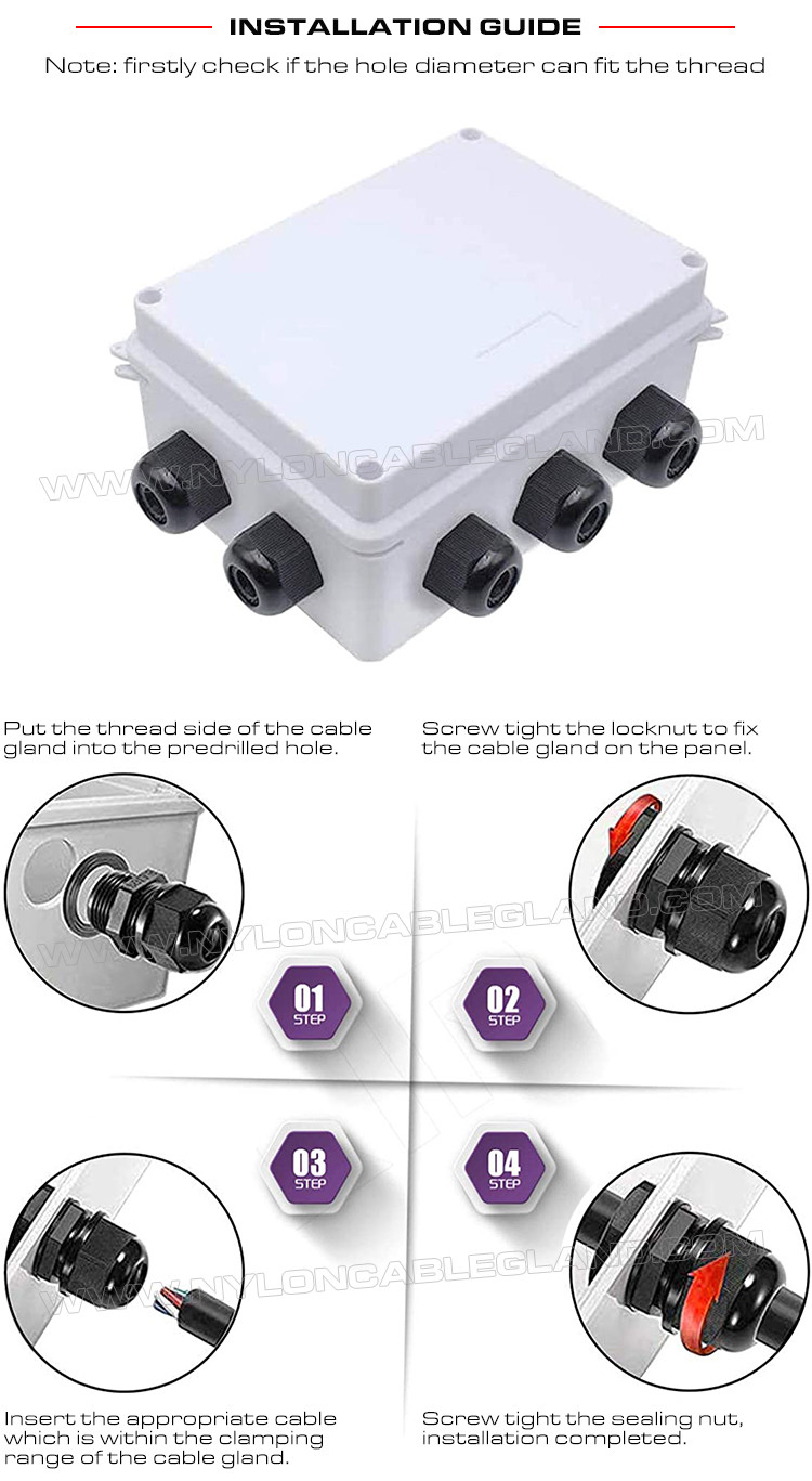 Polyamide Plastic Non-Metallic IP68 Waterproof PG7-PG48 Cable Glands (Strain Reliefs, Cord Grips or Cord Glands)