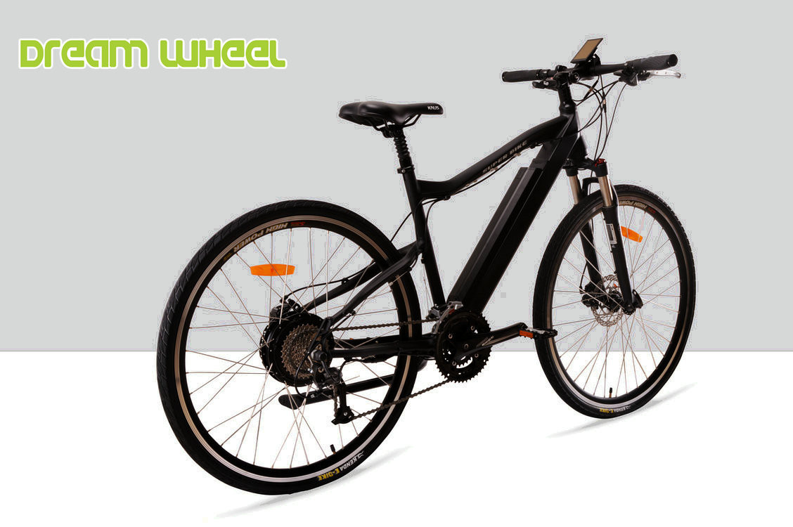 Matt Black Battery Powered Mountain Bike 500W 27 Speed Battery Inside 26.50Kgs Disc Brake