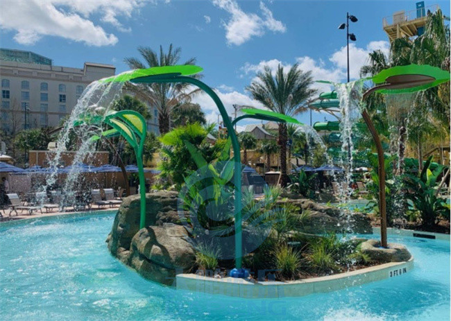 Sprig Trapa Leaf Waterfall Swimming Pool Fountain SS 304 For Splash Park