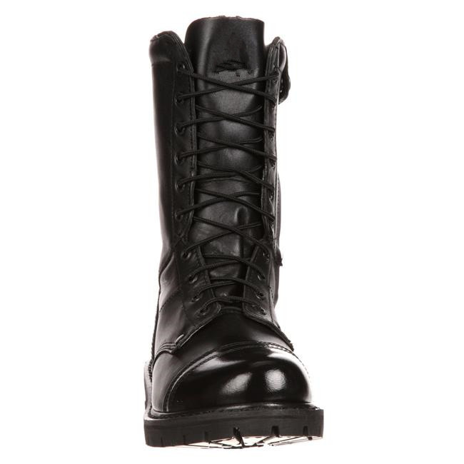 10" Side Zipper Ceremonial High Military Combat Boots Full Grain Leather
