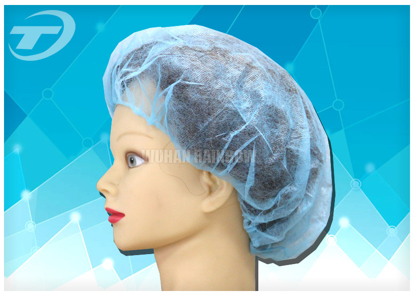 Disposable surgical bouffant cap , made from SPP fabric , blue color , various size