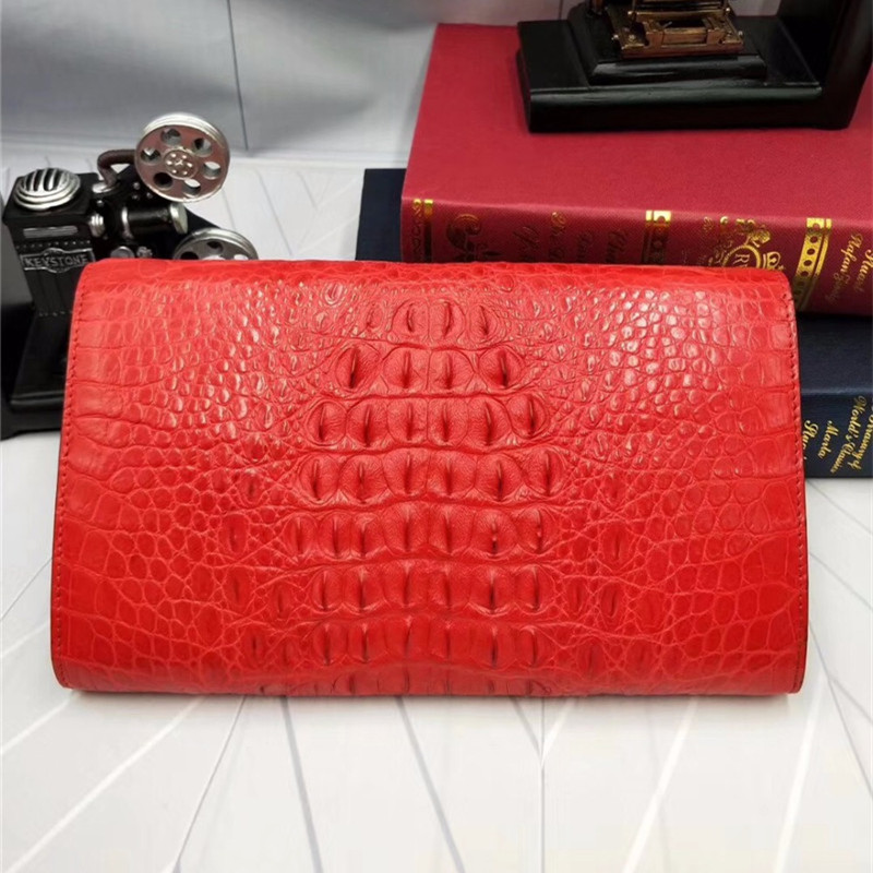 Fashion Genuine Crocodile Skin Female Women Small Envelop Purse Real Alligator Leather Ladies Single Cross Shoulder Bag
