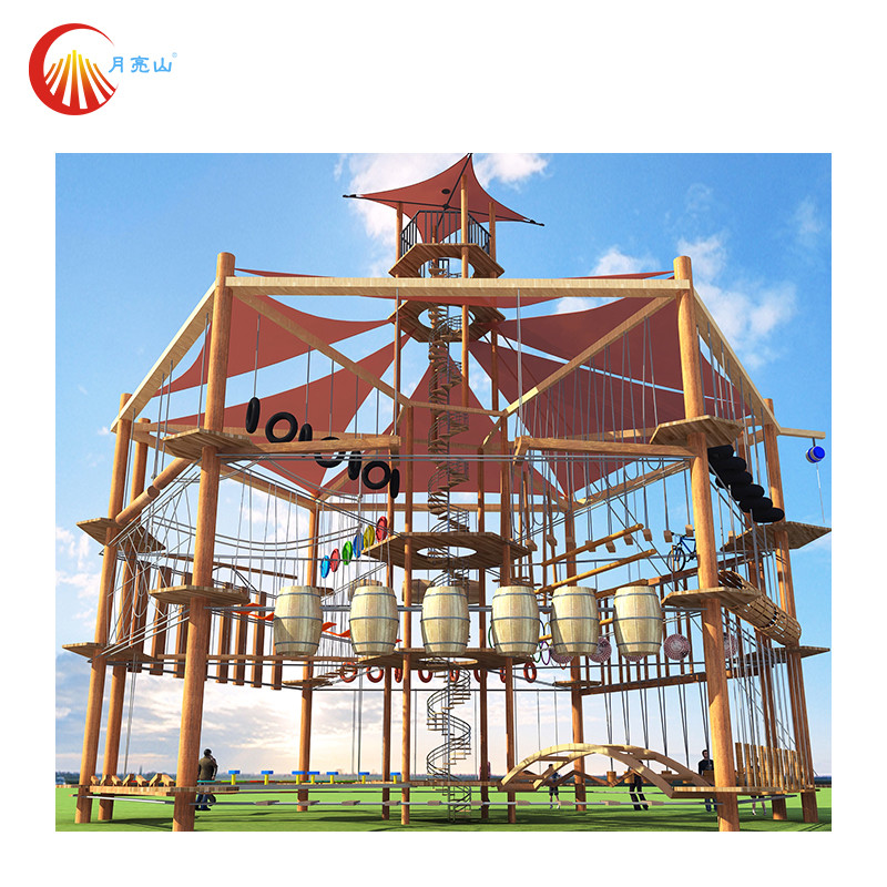 Amusement Adventure High Ropes Course Customized For Games Park Playground