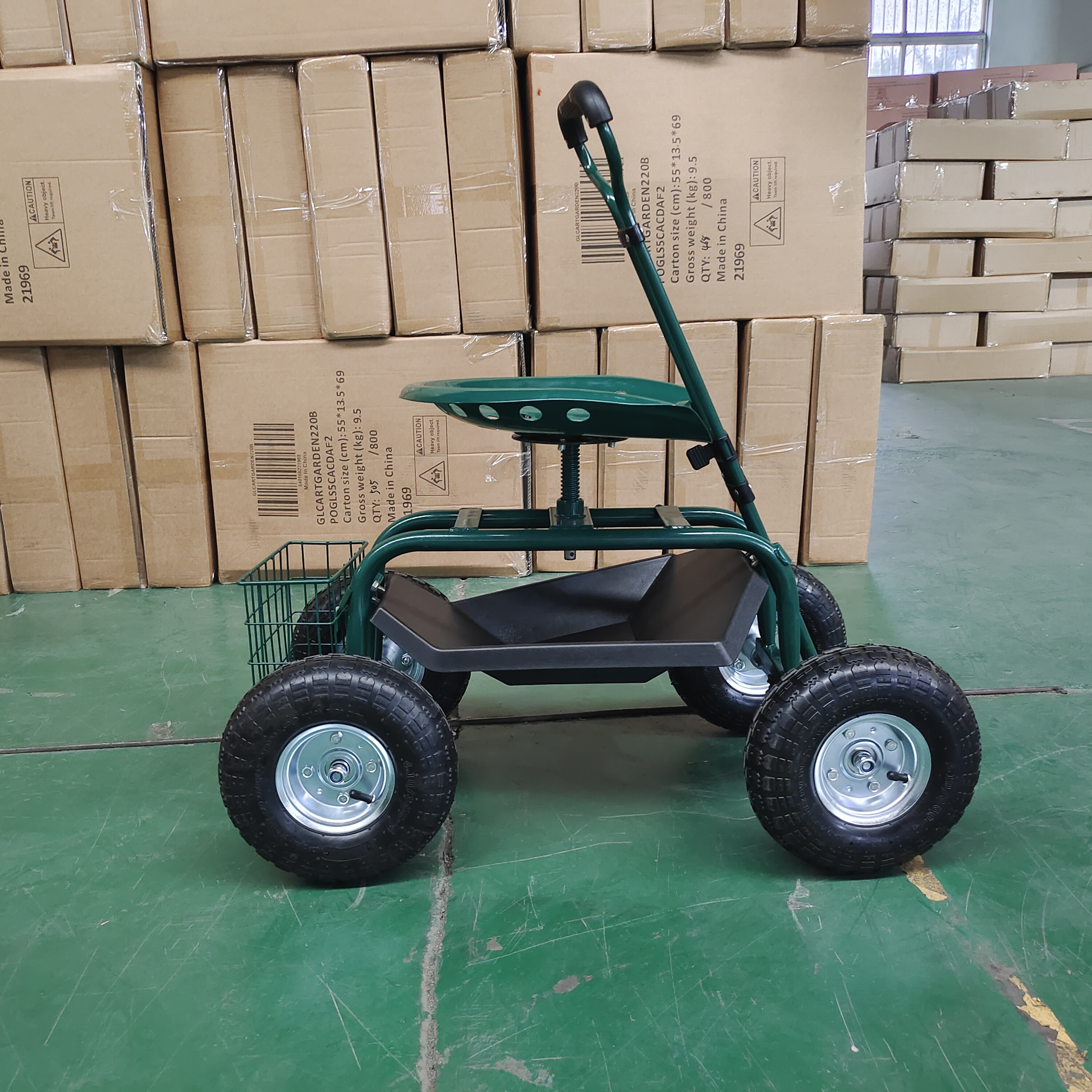 Hand Pull Seat Trolley For Children Aged 5 To 14 Years Old Rubber Wheels Seat Cart