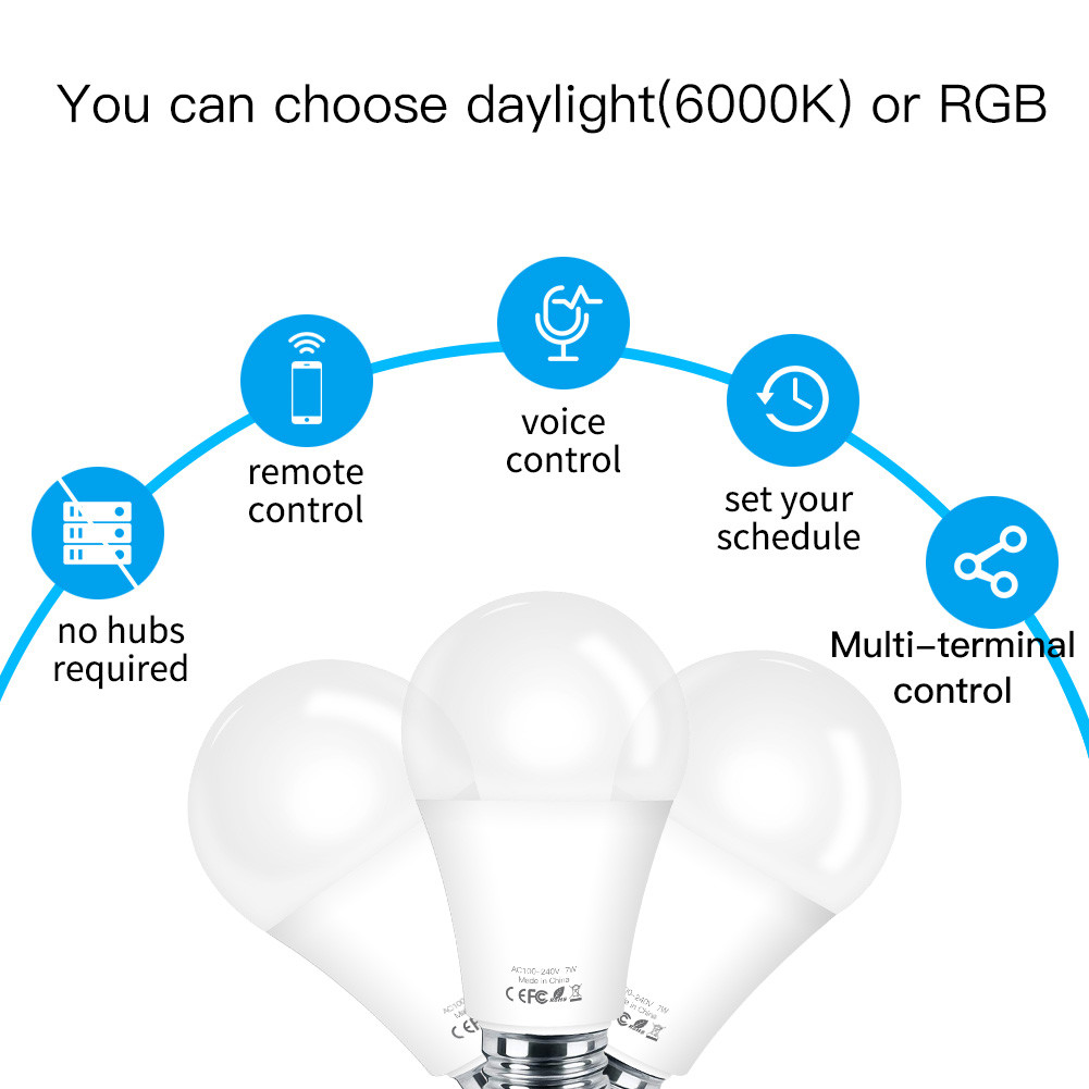 No Hub Required 5ghz Smart Bulb LED RGBW Color Changing Compatible With Alexa And Google Home