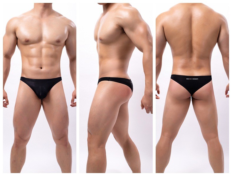 Mens Briefs Underwear 3D Pouch Low Rise Sexy T Back Thong Breathable Underpants