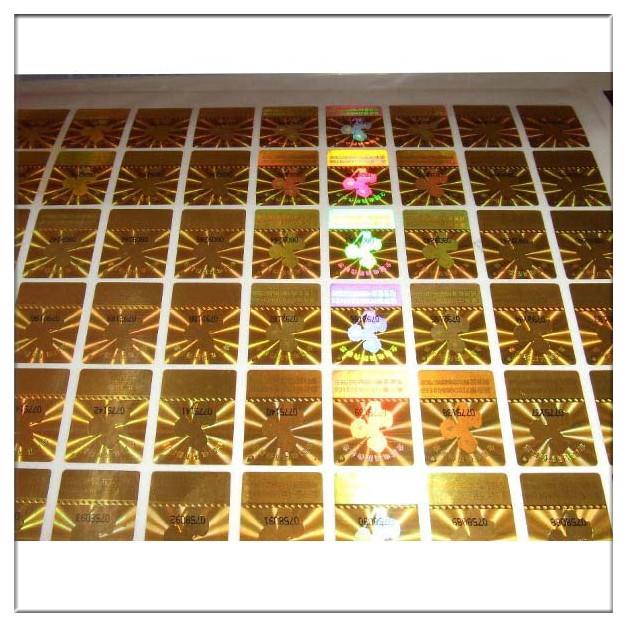 Golden color hologram 3d hologram security sticker label ,Rainbow Hologram Sticker Holographic Self Adhesive Label