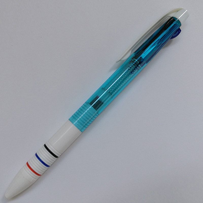 Transparent 3color click ball pen with customized LOGO