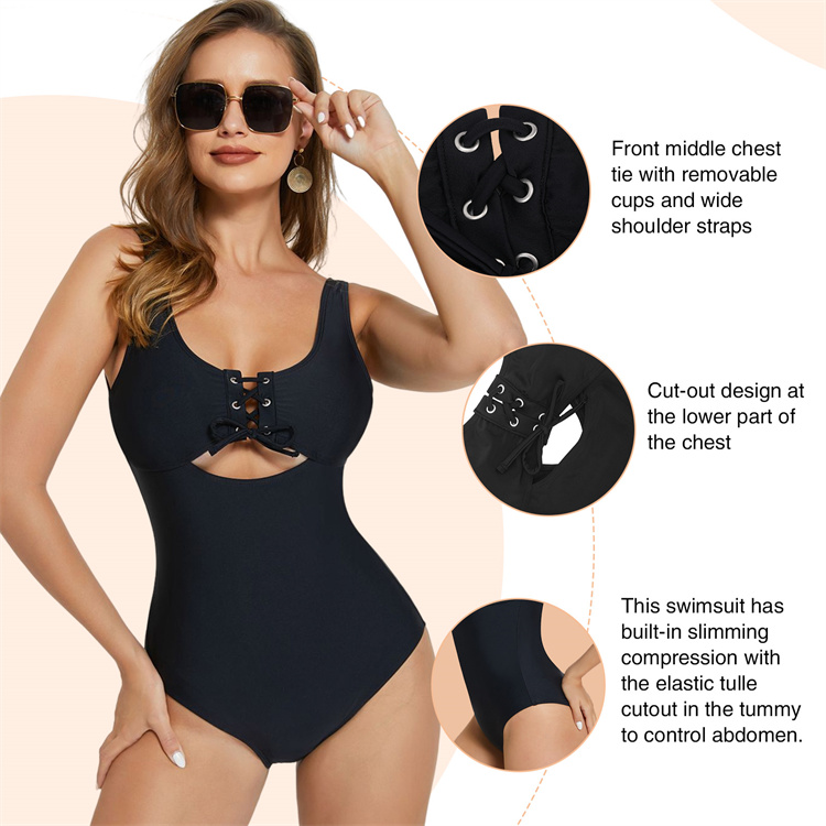 HEXIN 2022 Private Label Beachwear High Waist Tummy Control Two Pieces Bikini for Women