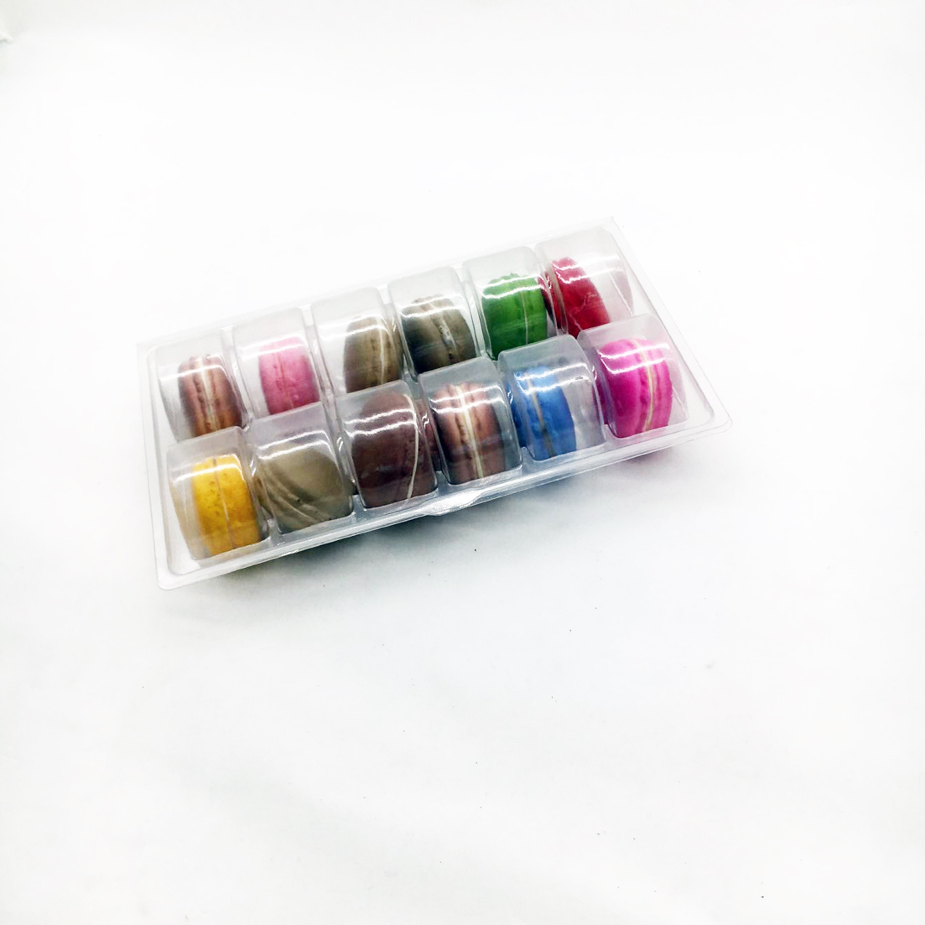 12 cells plastic macaron tray clamshell packaging