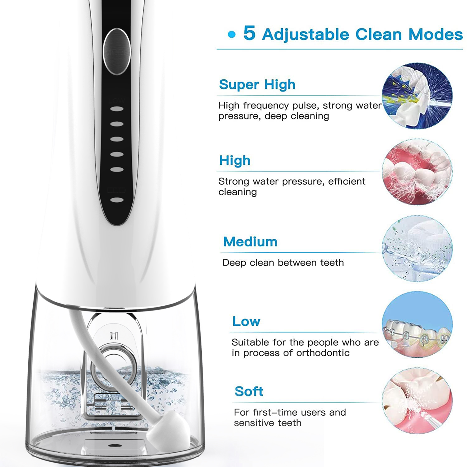 5 Model Custom Teeth Cleaning Clean Device Jet Pick Oral Dental Care Portable Cordless Electric USB Oral Irrigator Water Flosser