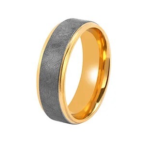 Fashion Trendy Blank Stainless Steel Ring 8mm Width Jewelry Ring Full Size For Men
