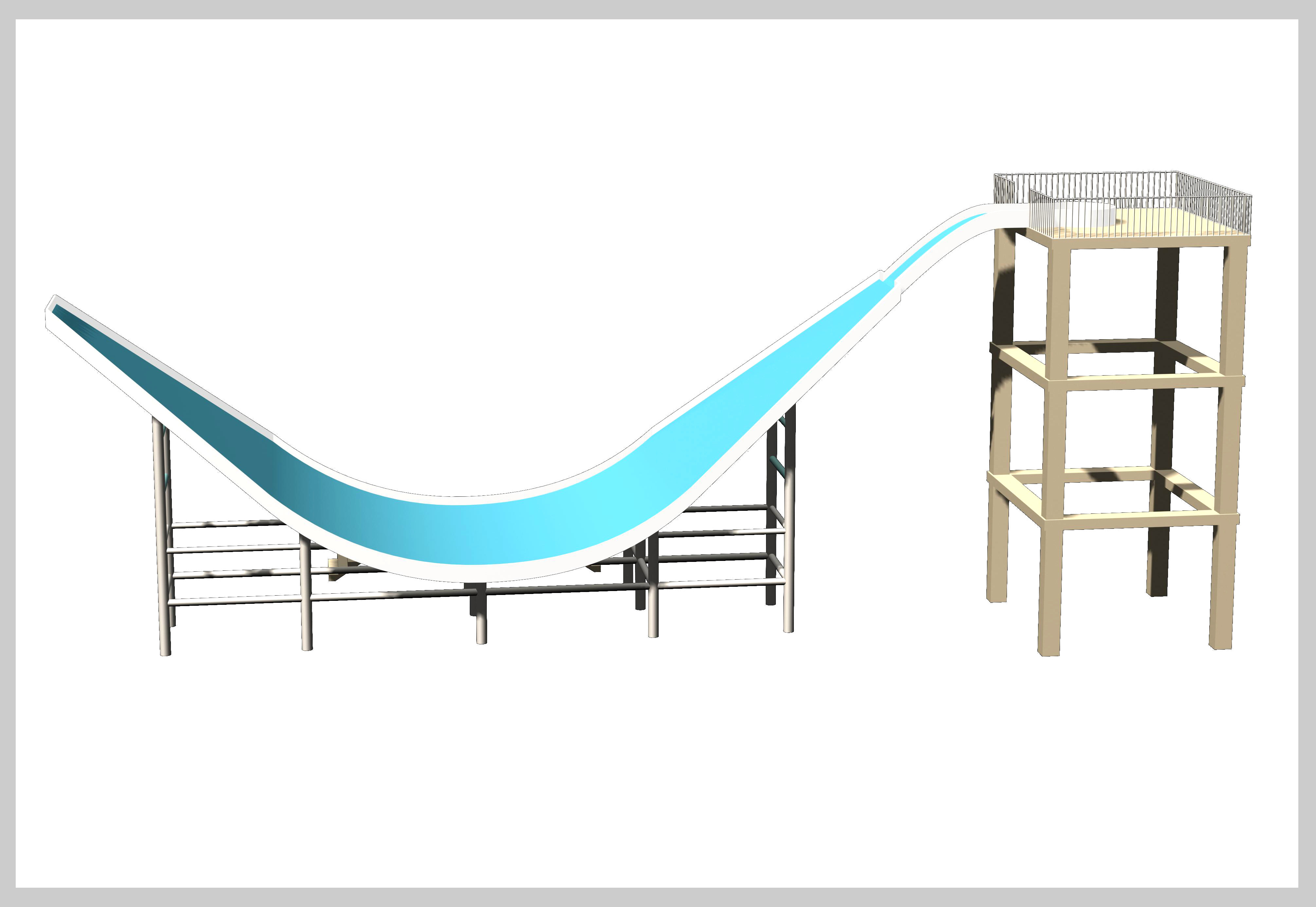 High Speed Fiberglass Water Slides Galvanized Carbon Steel Supporting