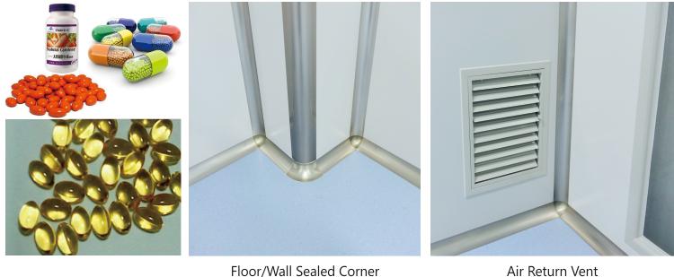 Aluminum Modular Portable GMP Clean Room Epoxy Floor For Medical