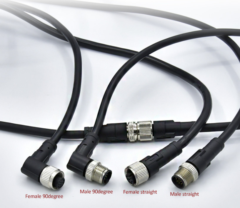 A B D X Coded 3 - 17 Pin M12 Cable Connectors Solder Locking Industrial Standard