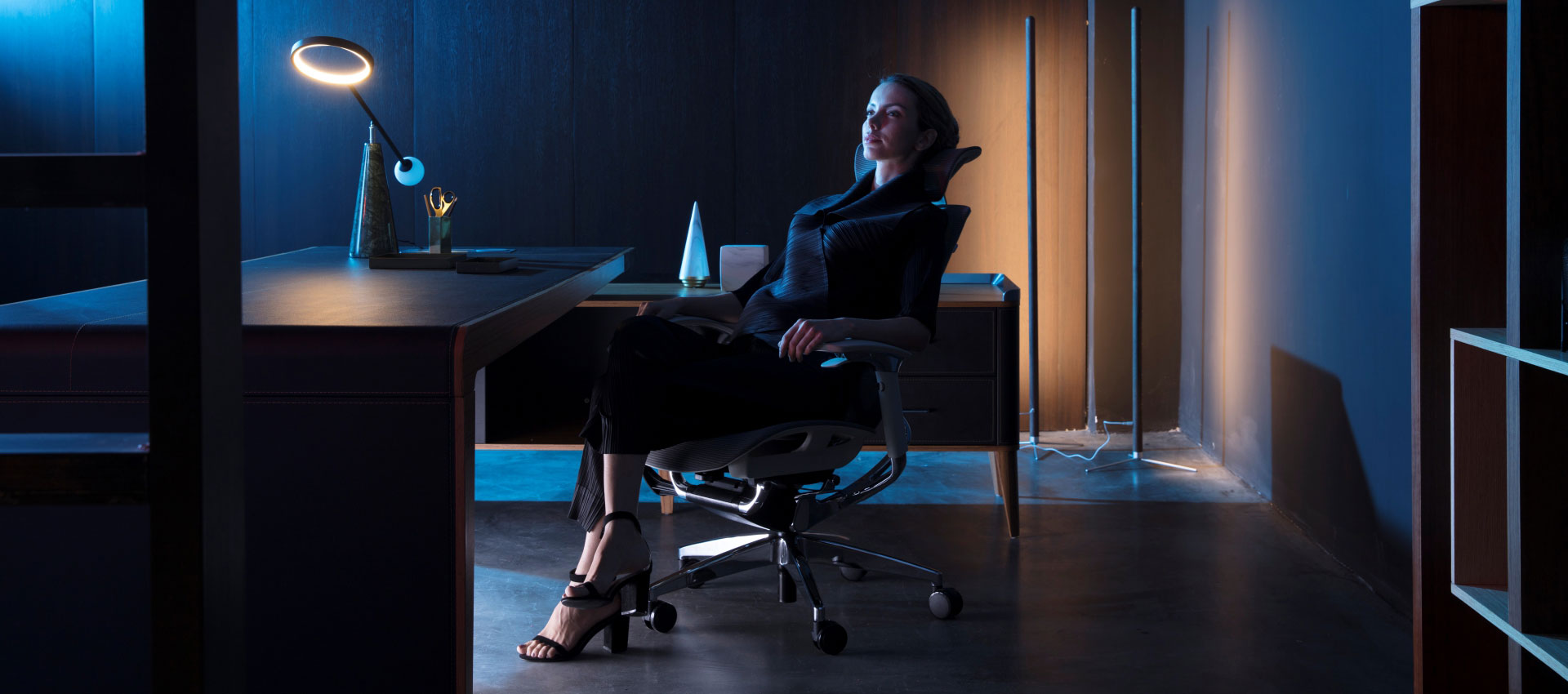 IFIT Black Ergonomic Desk Chair With Lumbar Support Adjustable Tilting