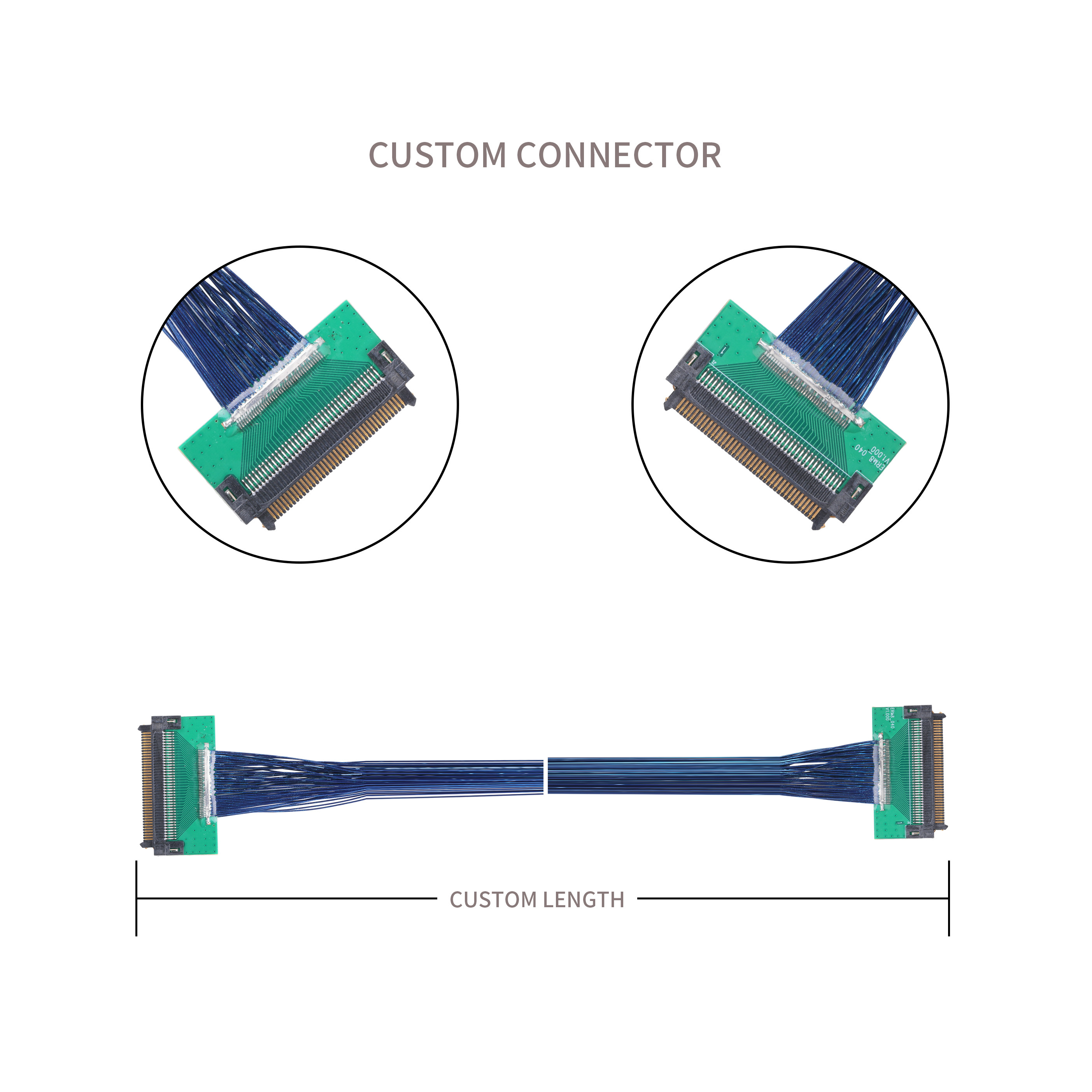 PCB Extremely Fine Coaxial Harnesses ERM8-040-01-L-D-EM2-TR Twin Coaxial AWG 40 30V