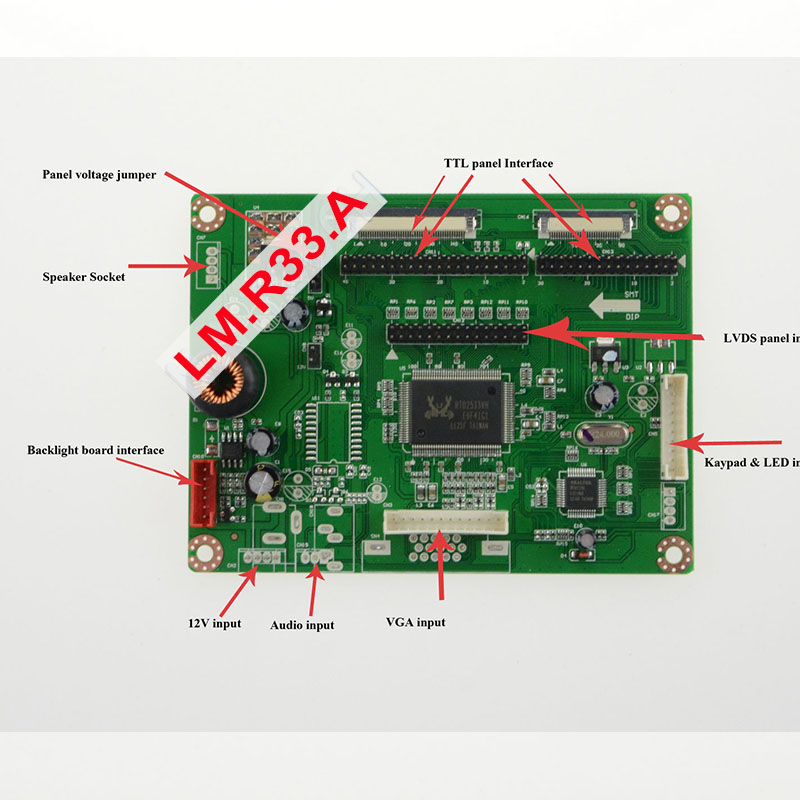 LM.R33A VGA LCD LVDS Controller Board TTL Laptop For LT121SS-105 800x600 41Pin