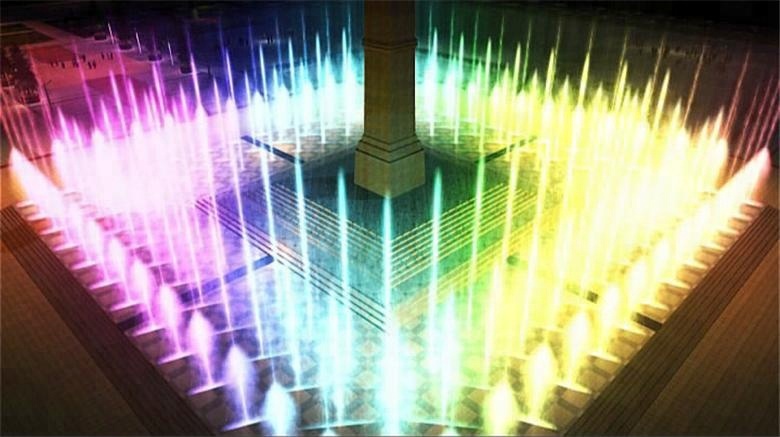 Large water dancing speakers with multimedia musical water fountain