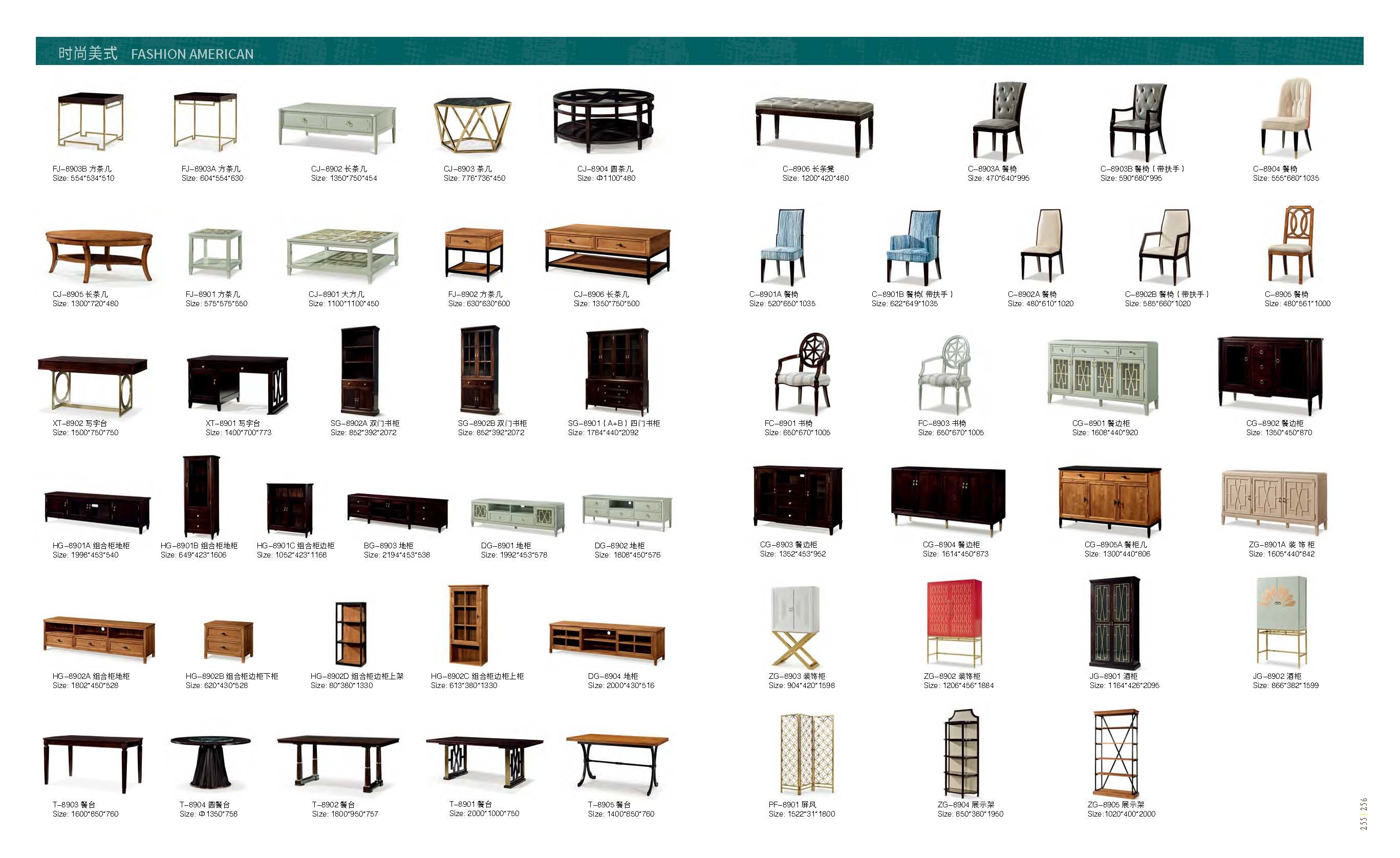 Light luxury wood furniture of dining room set by Long table with Upholstered dining chairs