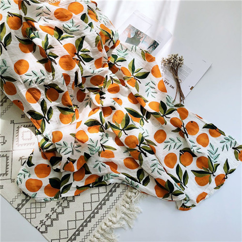 6 Layers Natural Baby Muslin Wraps With Cartoon Printed Design Anti Pilling