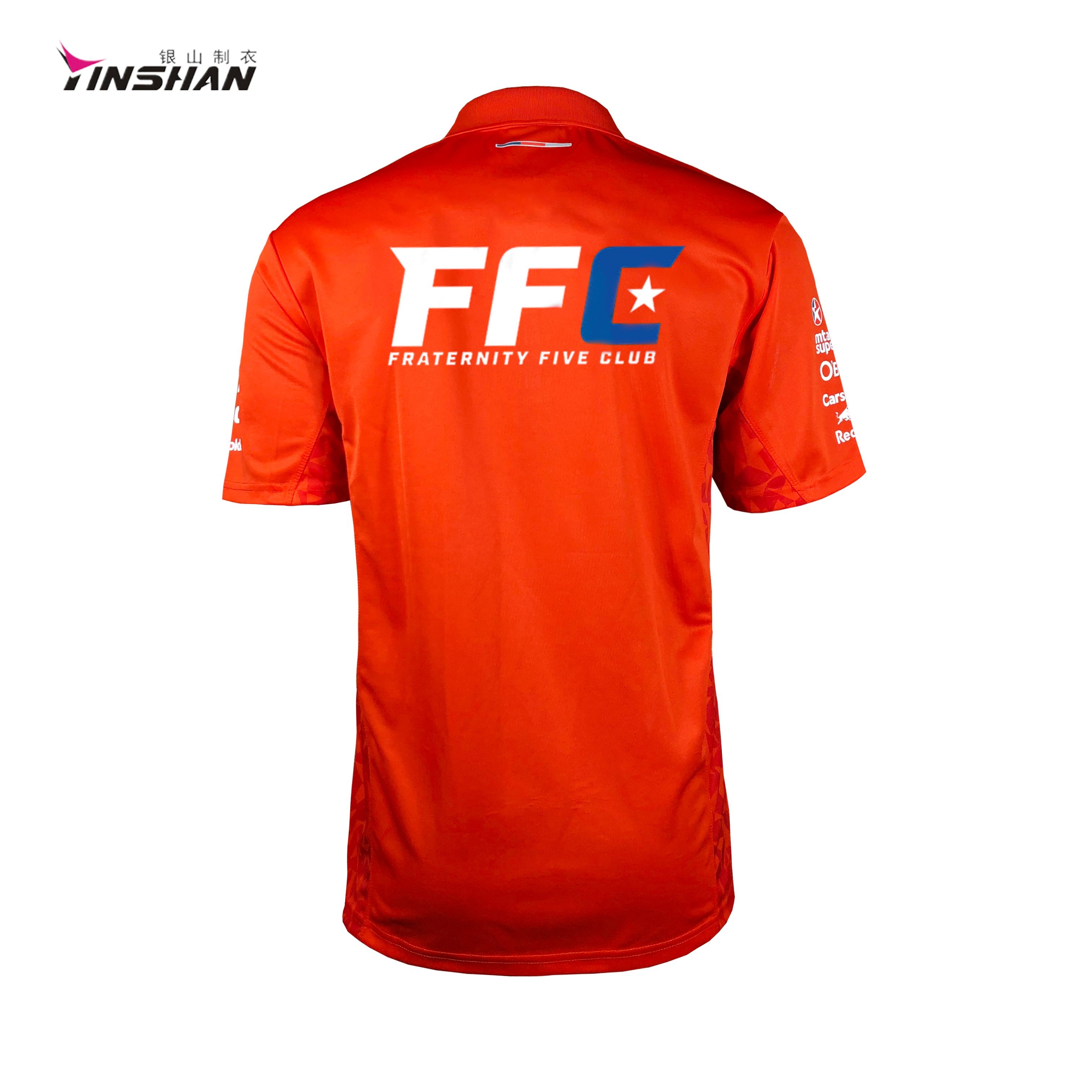 Unisex Short Sleeve Red Racing Sports Polo Shirt with Custom Logo Racing Sports Game