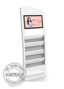 Buy cheap 19 Inch Magazine Holder Advertising Standee Usb Update Media Kiosk With Book Shelves product