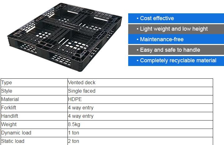 Detachable plastic 4 drum oil spill pallet, 1300*660*150 mm 2 drum spill containment pallet, Nestable 2 drum spill conta