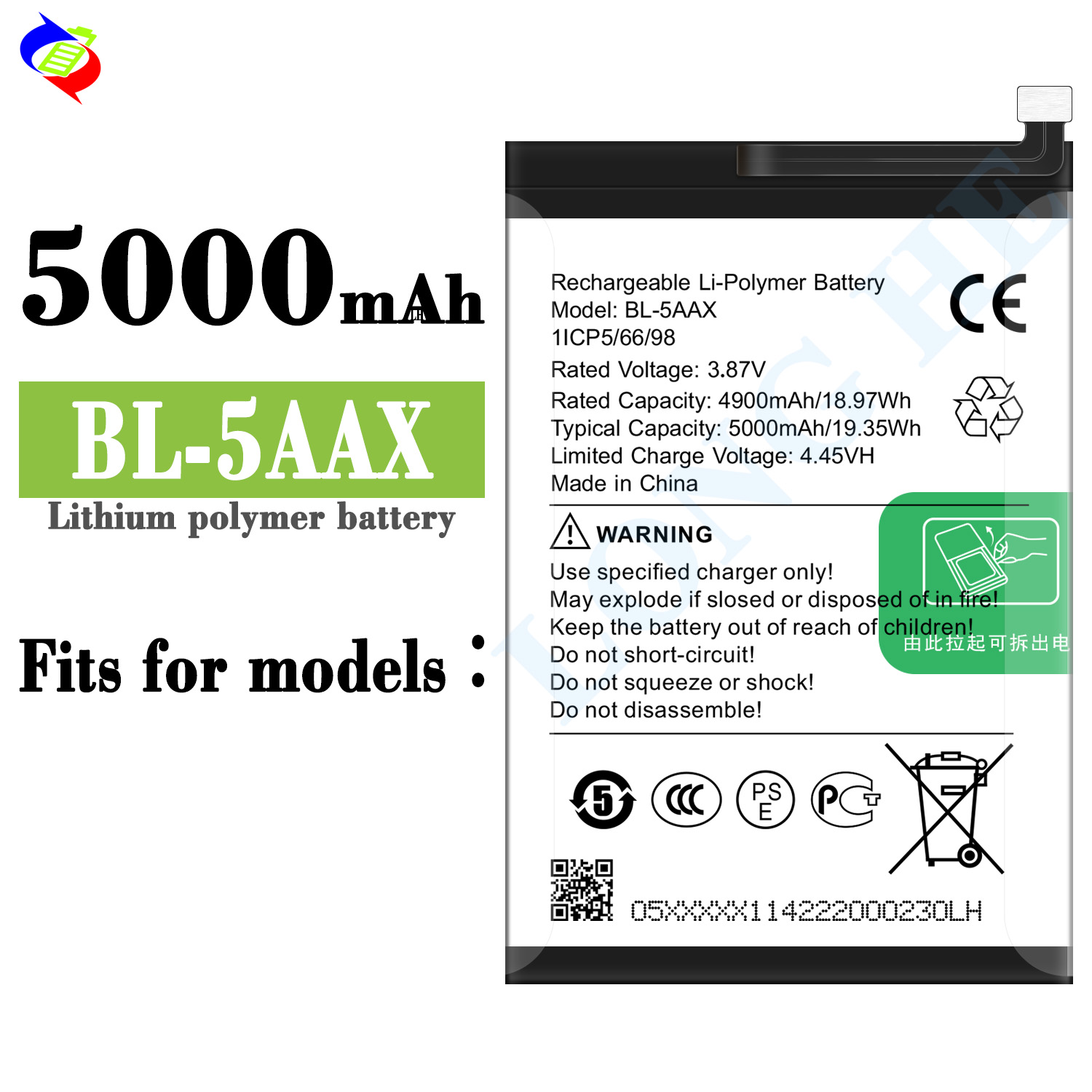 RECHARGABLE BL-5AAX Battery 3.87V 5000mAh for Infinix Mobile Phone Rechargeable
