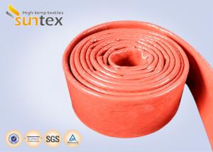 Buy cheap Flame Protection Red High Temp Fiberglass Sleeving Hose And Cable Thermal Barriers product