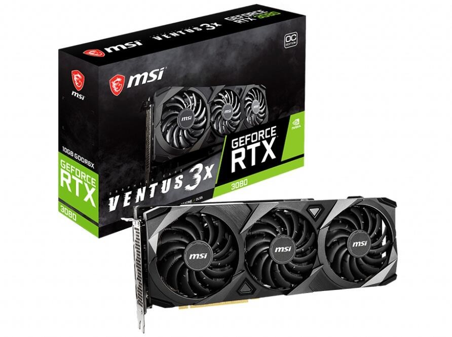 NVIDIA MSI RTX3080 VENTUS 3X 10G OC Ethereum Graphics Card 10GB GDDR6 Graphics Card