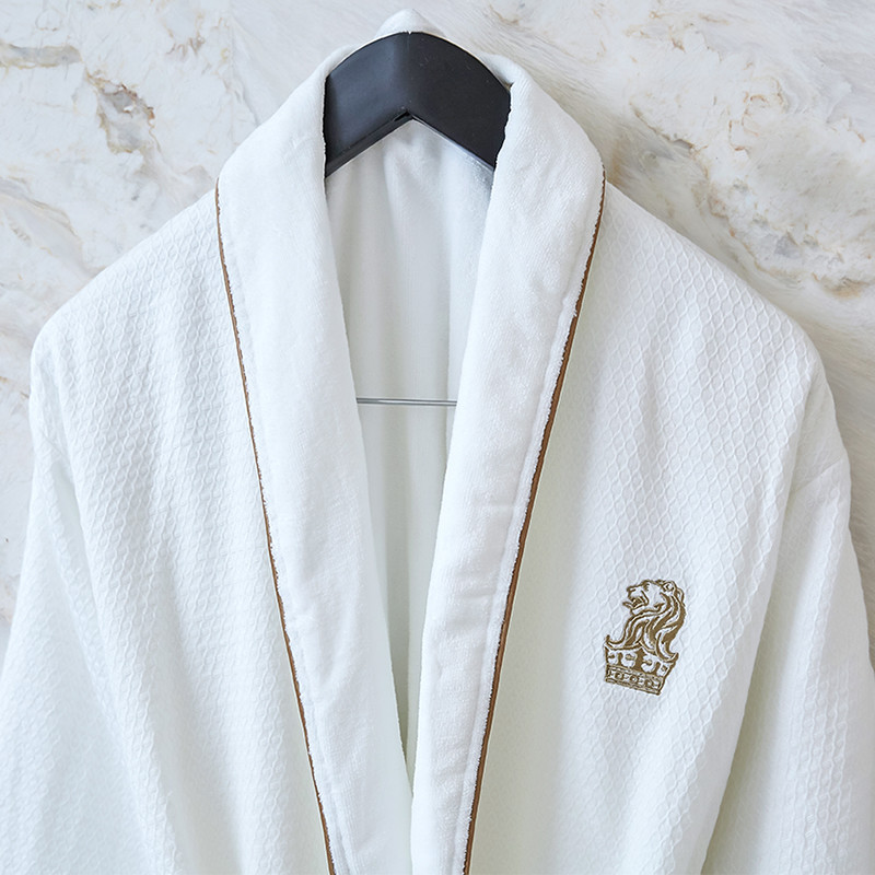 Cotton Microfiber Spa Quality Bathrobes , Hotel Collection Spa Robe Double Layer