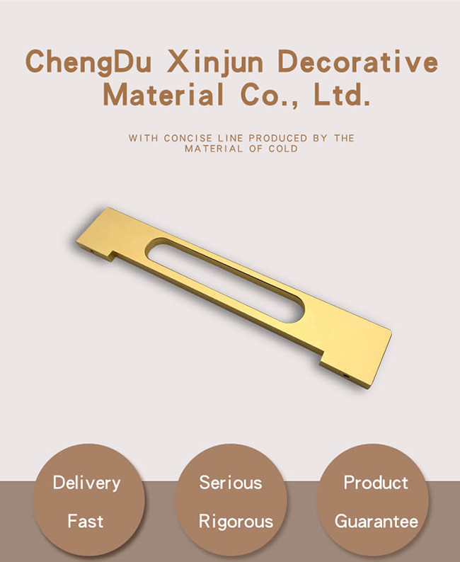 Gold 347mm Exposed Modern Kitchen Cabinet Handles