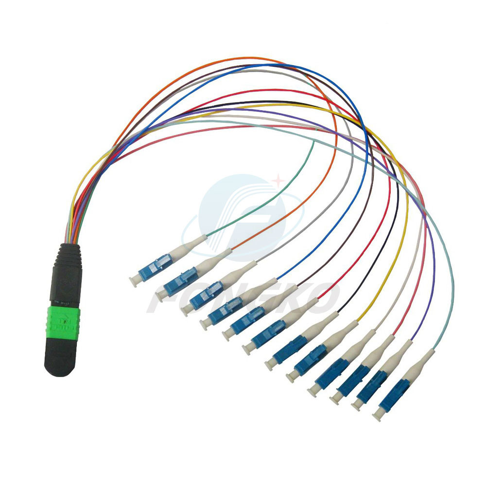 8/12/24 Fiber MTP MPO to LC Fanout Patch Cable for FTTB 0.9mm MPO Connector Type