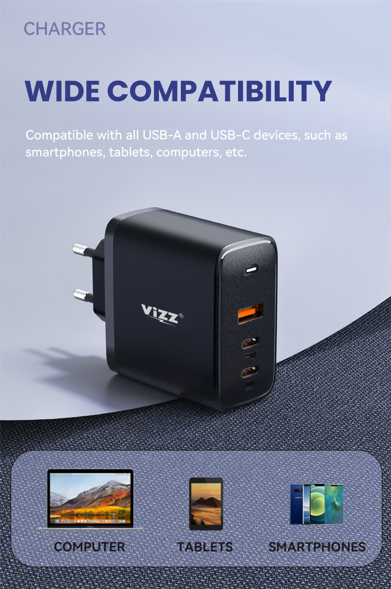PD36 65w GaN PD Wall Charger PD QC Fast Charging Dual Ports For Phone