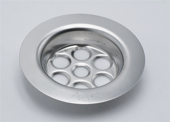 High Grade Silver Metal Sink Strainer , Kitchen Sink Strainer Waste Plug