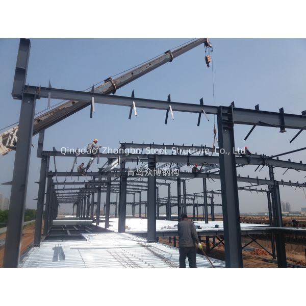 Q355B Steel Structure Building Construction Engineered For Industrial Commercial Residential