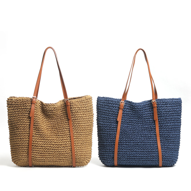 Original Purse Rattan Lafite Straw Bucket Bag Crochet Woven Personalised