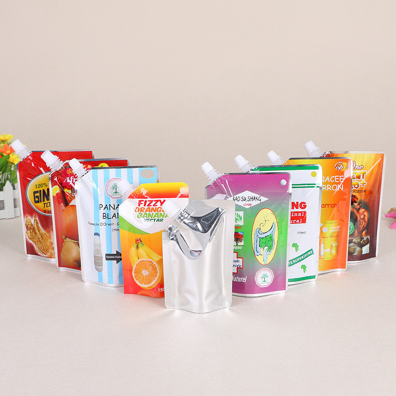 Liquid stand up pouch with spout / spout pouch packaging for gel masque / shampoo liquid spout pouch