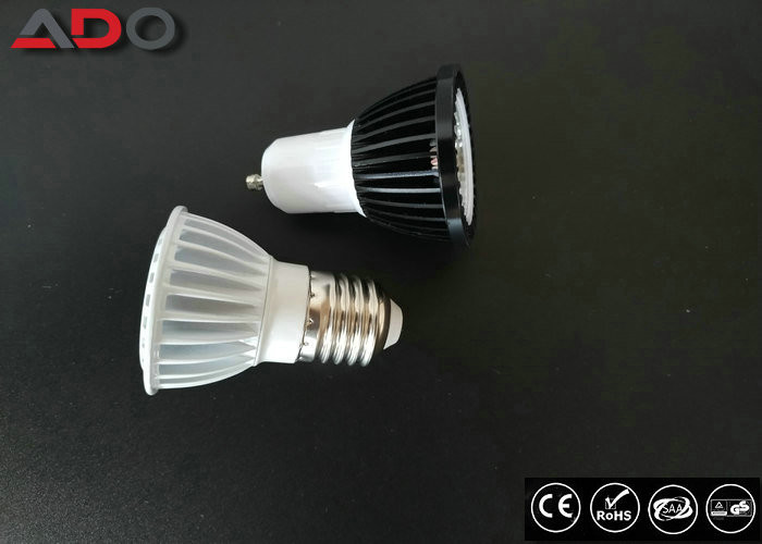 Gu10 Cob Led Spot Bulbs Black Color 3w 90lm / W 80ra For Indoor Lighting