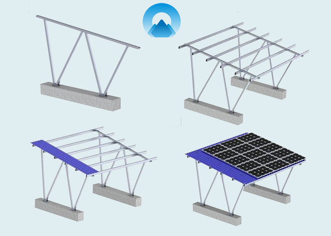 Original Carbon Steel Waterproof Solar Carport Mounting System
