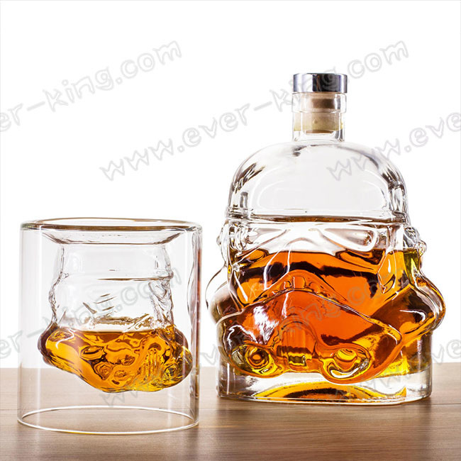 White 1000 ML Pretty Tequila Bottle With Caps