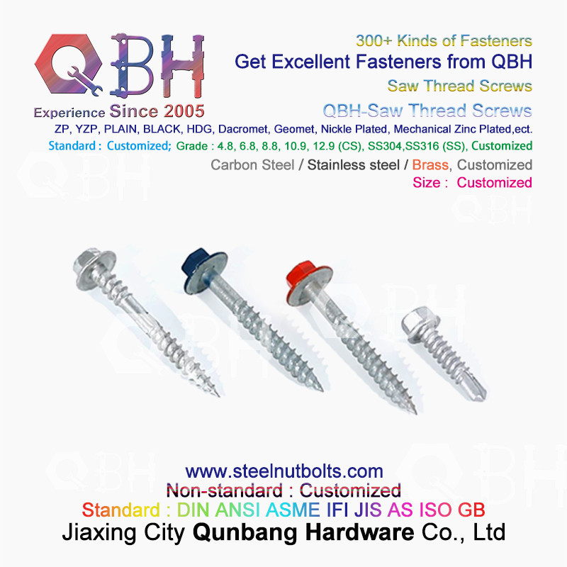QBH Yellow Zinc Plated YZP Socket Notch CKS Countersunk Head Self Drilling Screws