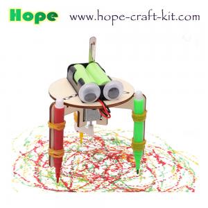 China Kids Scientific DIY  Toys Wooden Color Smart Graffiti Doodling Robots Easy Assembly for STEM physics Education OEM ODM on sale