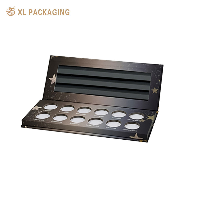 12 Color Art Paper Magnetic Cardboard Eyeshadow Palette Packaging Empty Cosmetic Box