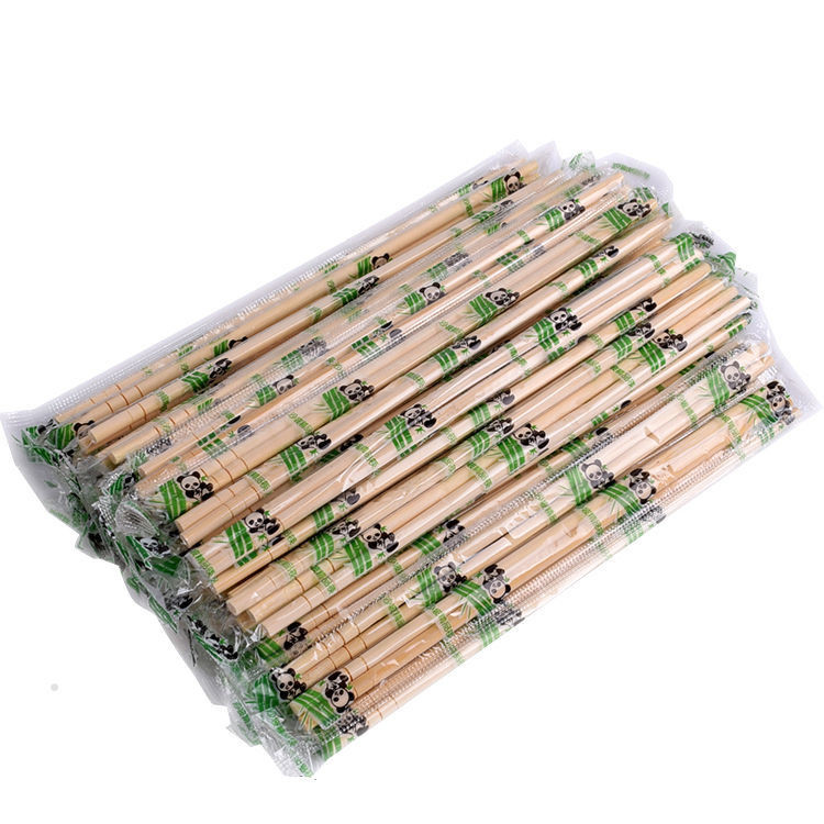 Chopsticks With Logo Plastic Packing Round Bamboo Chopsticks